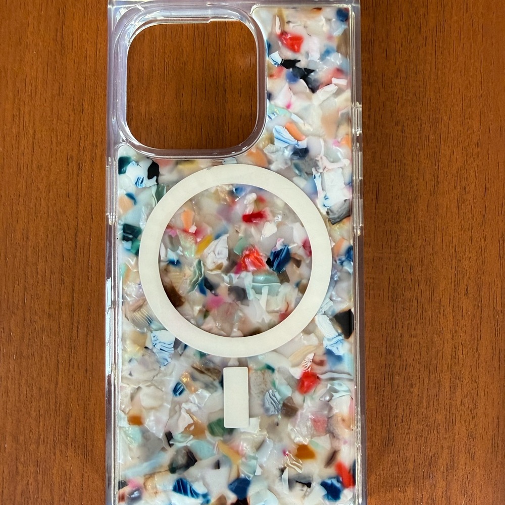 FLAUNT square rainbow confetti tortoise shell iPhone case